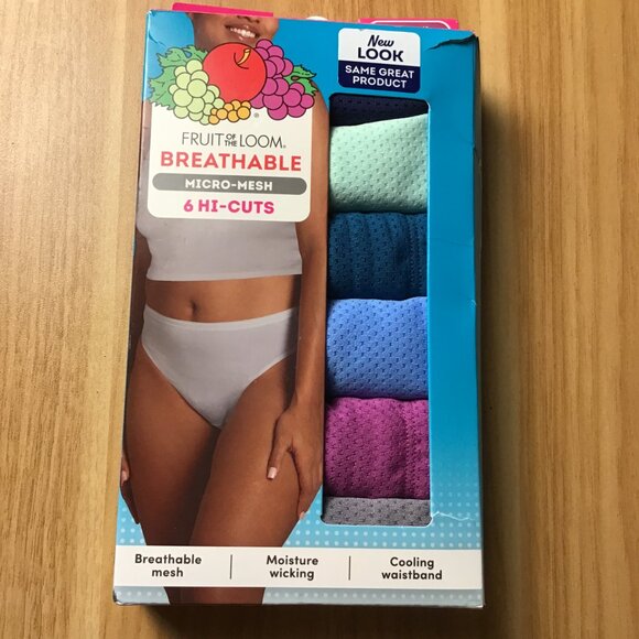 Fruit of the Loom Women's Breathable Micro-Mesh Underwear, 6-Pack size Large - Picture 2 of 4